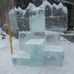 Ice podium for the winners of the competitions.