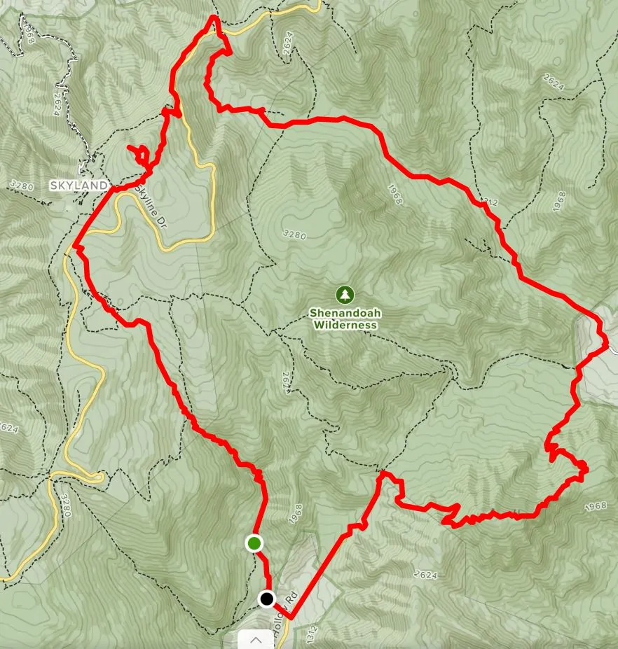 Old Rag Backpacking Look Map