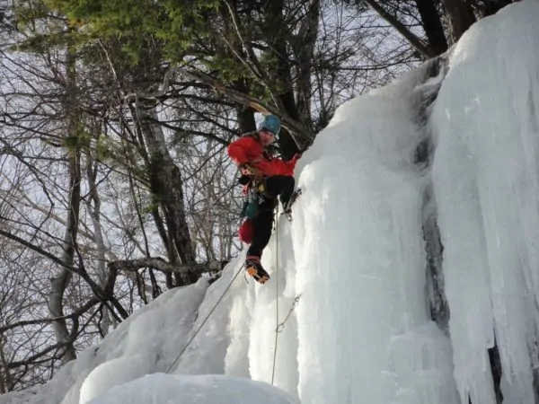 Kel at the top of Standard at Frankenstein (NH)