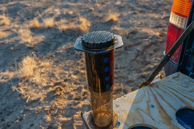 Top off the remainder of the Aeropress with hot water and then pop on the lid. The Best Camping Coffee Maker & How to Make Coffee While Camping