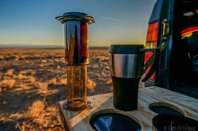 How to make coffee while camping with the Aeropress, the best camping coffee maker
