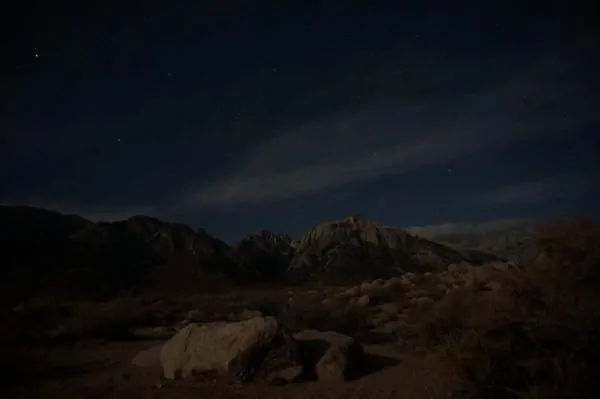 One of the many original shots before being combined. This one after the moon came up. How to Take Star Trail Photos from Desk to Dirtbag.