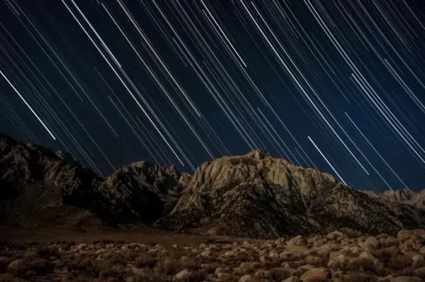 First attempt was lacking in focus and sharpness on the distant peaks. How to Take Star Trail Photos from Desk to Dirtbag.