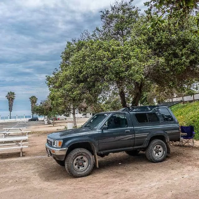 Camped near the Pacific Ocean in Baja California in Mexico.