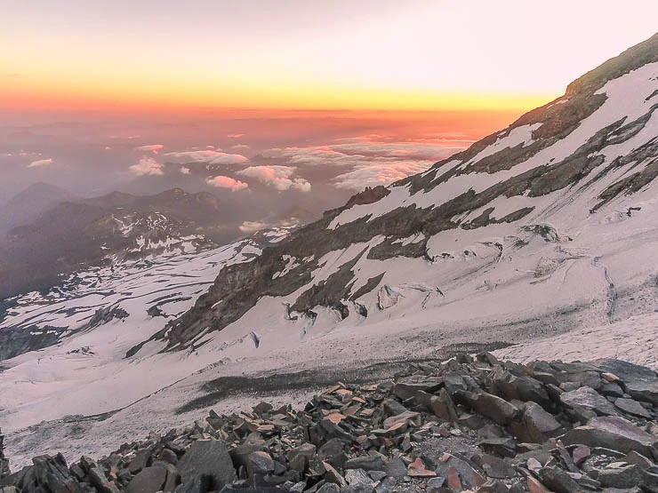 Climbing Mount Rainier via the Kautz Glacier Route washington, trip-reports, alpine