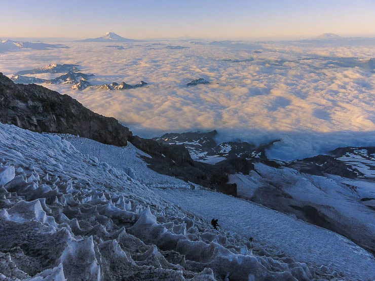 Climbing Mount Rainier via the Kautz Glacier Route washington, trip-reports, alpine