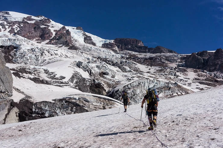 Climbing Mount Rainier via the Kautz Glacier Route washington, trip-reports, alpine