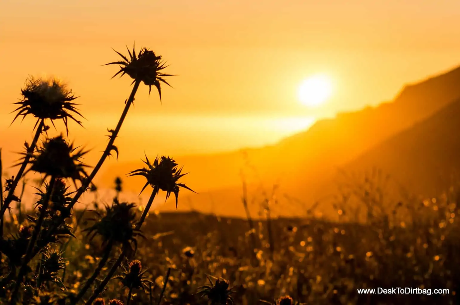 Sunset along the California Coast.