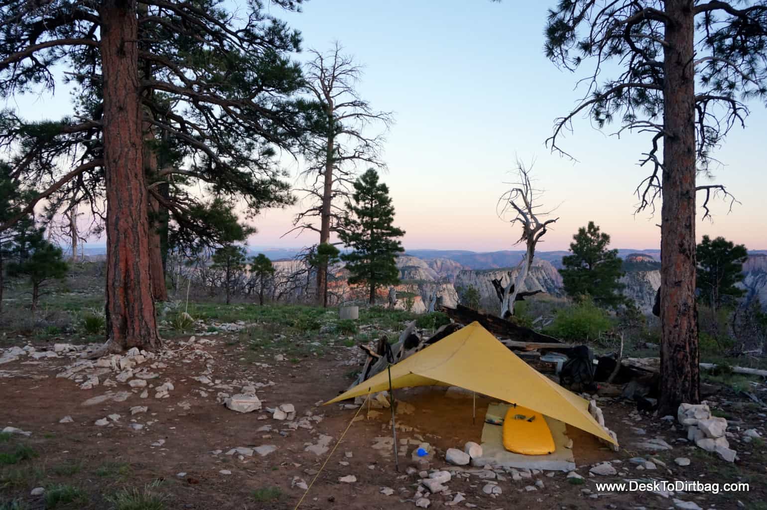 My camp along the rim of Zion National Park, Utah.