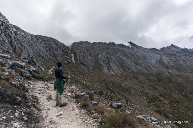 Looking up toward Paso Cusiri. - Sierra Nevada del Cocuy Colombia