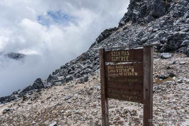 4,410 meters, about 14,600 feet above sea level. - Sierra Nevada del Cocuy Colombia