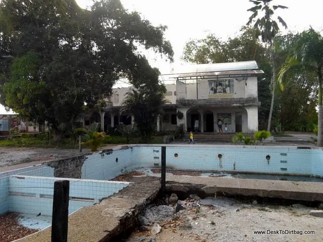 Looking back upon the remnants of the house.