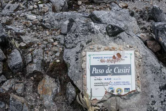 Paso de Cusiri, 4,410 meters. - Sierra Nevada del Cocuy Colombia