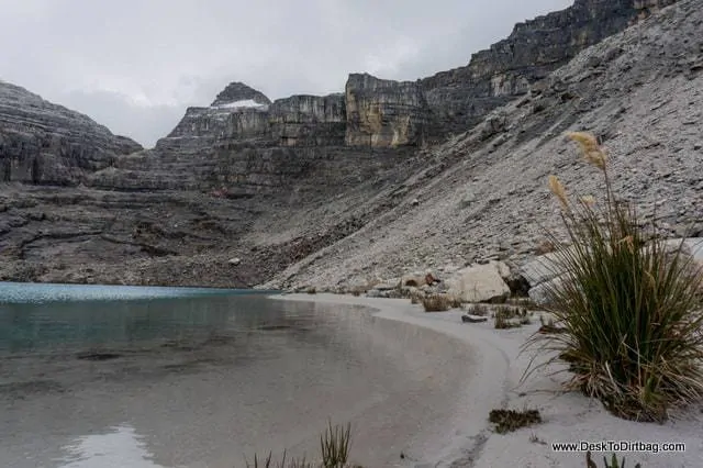 Another shot of the sandy beaches alongside the lake. - Sierra Nevada del Cocuy Colombia