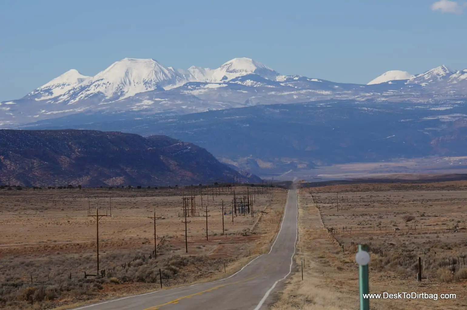 The La Sal Mountains of Utah as seen on the drive from Colorado.