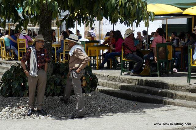 Traditional coffee grower attire in the region.