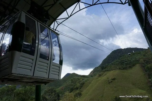 A cable car takes you to the top of a beautiful vista.