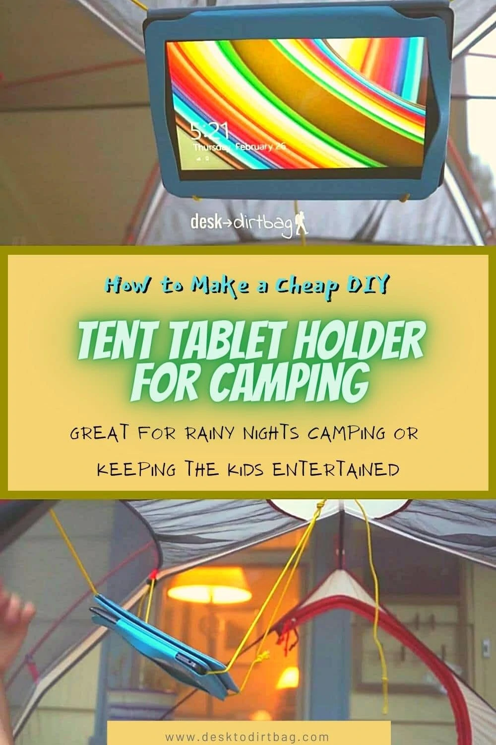 How to Make a Cheap DIY Tent Tablet Holder for Camping how-to, featured