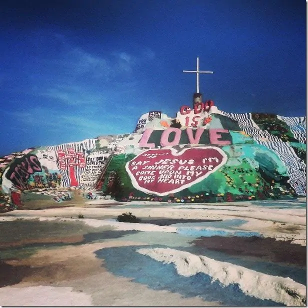 Explore the oddities like Salvation Mountain around the Salton Sea in California - 49 Places to Visit on the Ultimate West Coast Road Trip