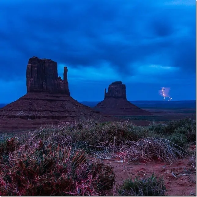 Lightning strike near Monument Valley - 49 Places to Visit on the Ultimate West Coast Road Trip