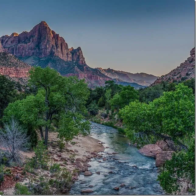 Stand before the Watchman and the Virgin River - 49 Places to Visit on the Ultimate West Coast Road Trip