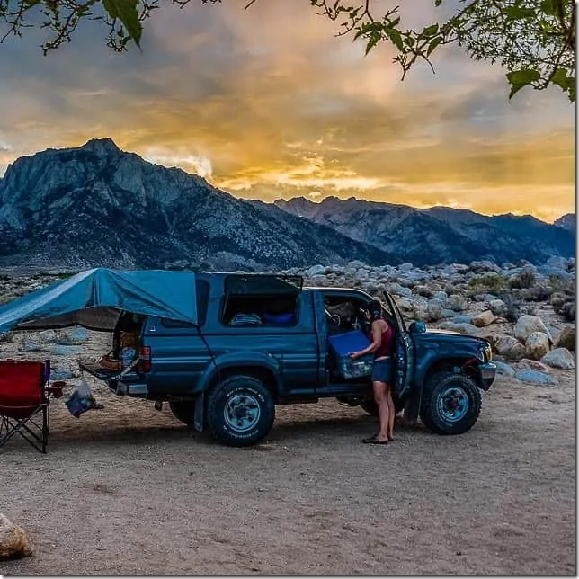 Camping below Lone Pine Peak at the Tuttle Creek Campground (California) - 49 Places to Visit on the Ultimate West Coast Road Trip