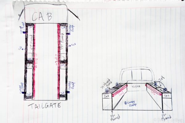 Sketch of my ultimate DIY truck camper build