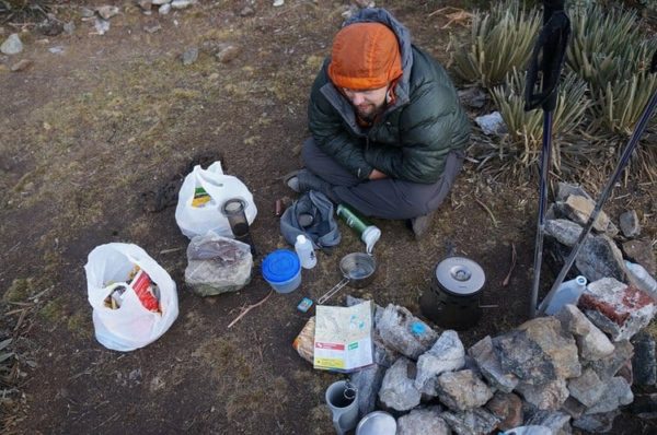 Making Coffee in the Andes - How's this for a portable travel coffee maker?