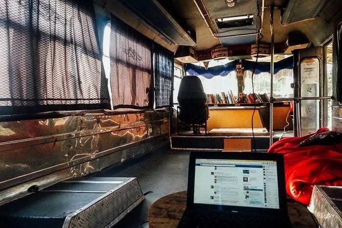 Hanging out in the bus- Awesome things to do in San Gil Colombia
