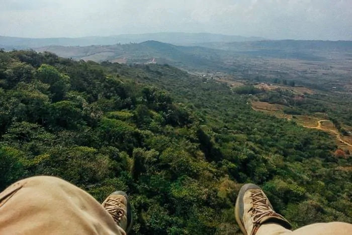 My feet hanging over the valley - Awesome things to do in San Gil Colombia