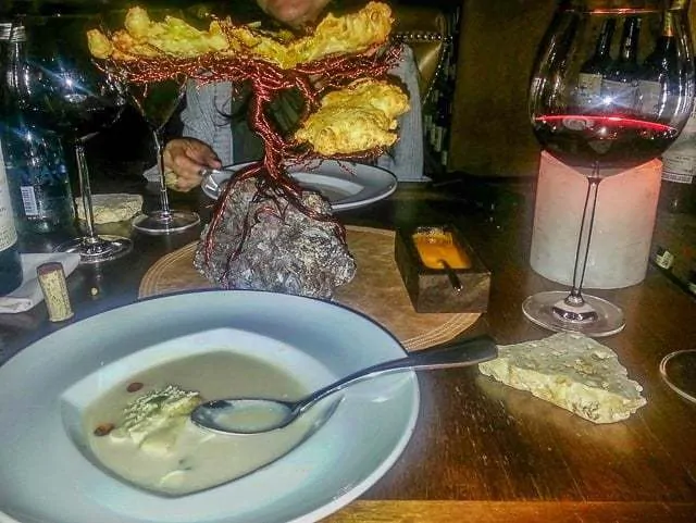 The bread tree along with a soup from the Colombian coast