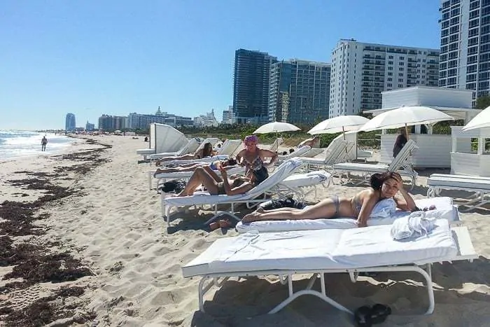 Small little private beach at the Metropolitan by COMO Miami Beach