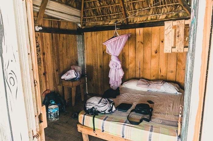 Inside our cabana in Zipolite, the coolest Mexico hippie beach town