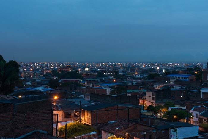 Cali at night from our hotel's rooftop - Awesome things to do in Cali Colombia