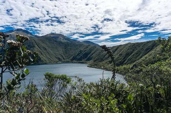 View of Cuicocha Lake in northern Ecuador
