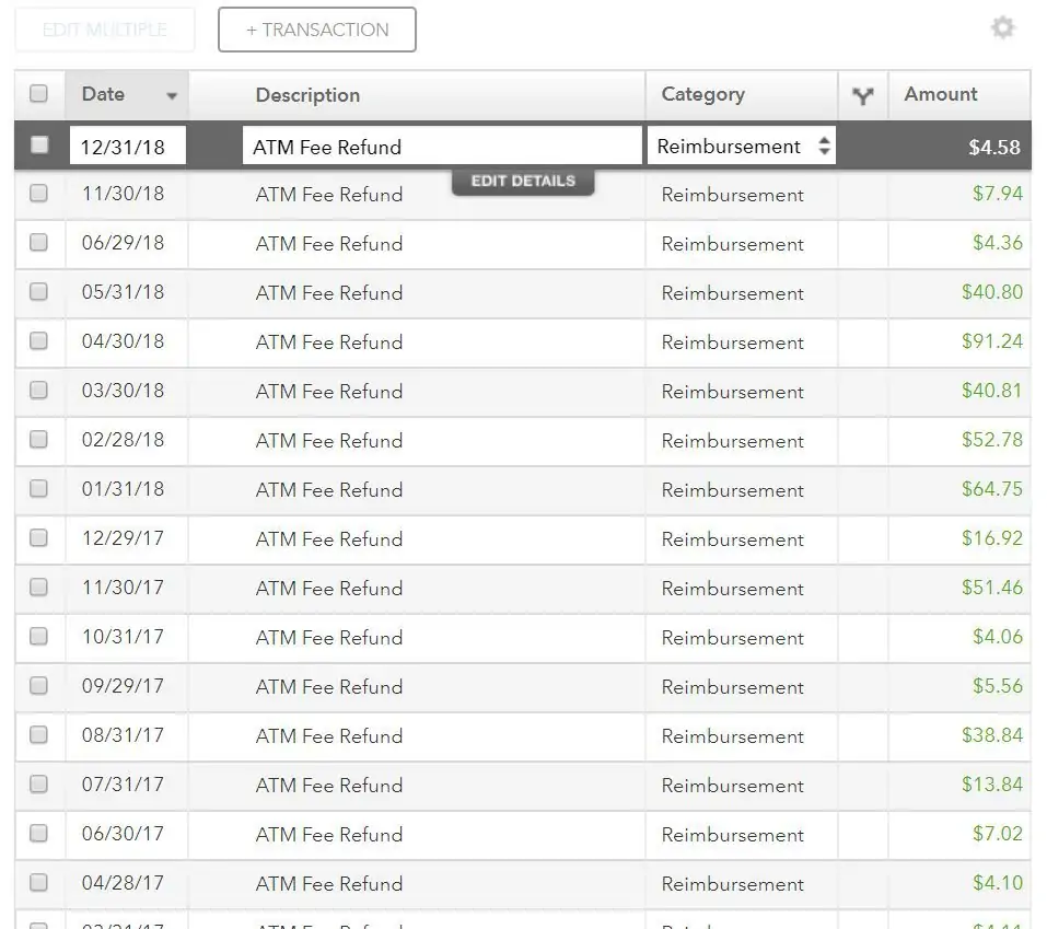 A sample of the money I've save on ATM fees -- Travel Banking Fundamentals