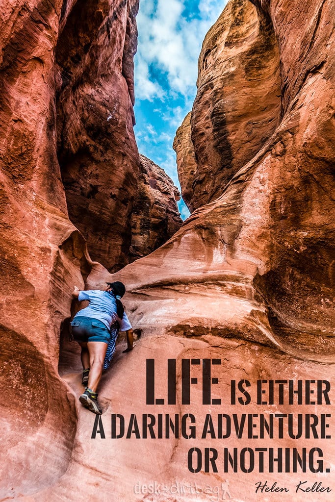 "Life is either a daring adventure or nothing." -Helen Keller - Awesome Adventure Quotes to Inspire You to Take Action & Find Adventure www.desktodirtbag.com/inspiring-travel-adventure-quotes/