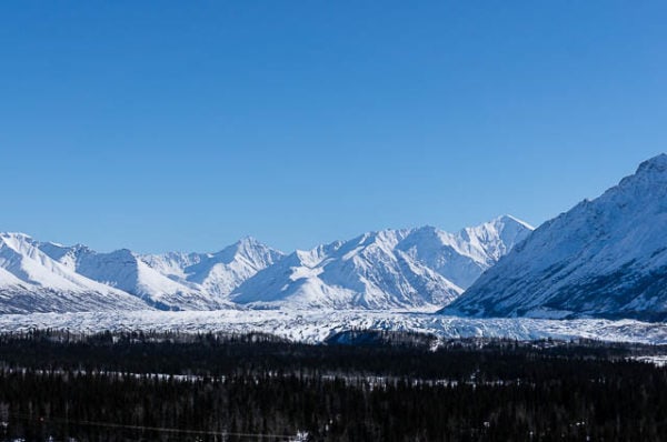The impressive Matanuska Glacier seen from a distance - Places to Visit in Alaska