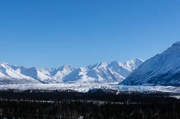 The impressive Matanuska Glacier seen from a distance - Places to Visit in Alaska