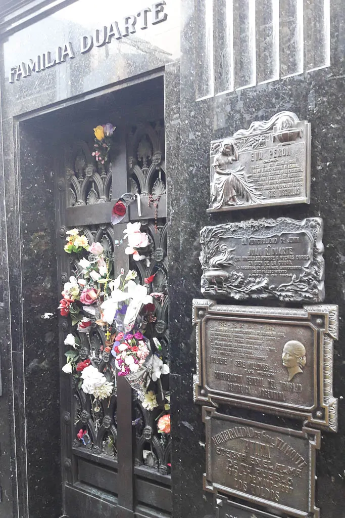 Duarte Family grave with Eva Peron - The Top 18 Things to Do in Buenos Aires