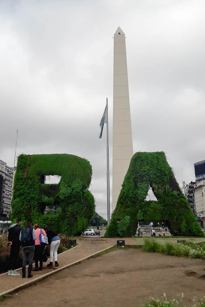 BA sign with the Obelisk - The Top 18 Things to Do in Buenos Aires