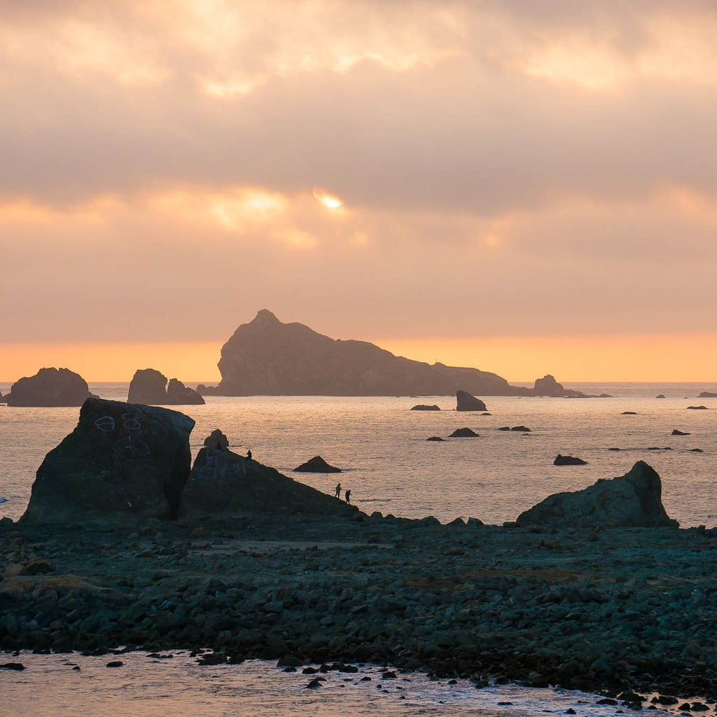 Sunset over the Pacific Ocean in California