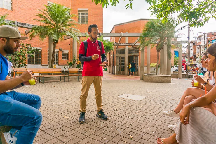 Our guide from Real City Tours on a barrio transformation tour in Moravia Medellin