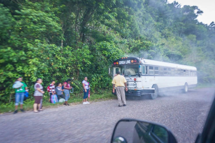 Is Belize Safe? Bus transport can be questionable, especially if your bus breaks down on the side of the road.