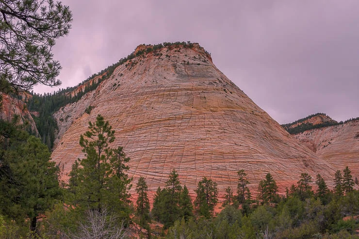 The beautiful Checkerboard Mesa in Zation National Park on the way to the east entrance