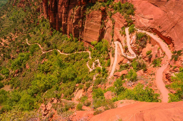 These are the infamous Walter's Wiggles on e way up to Angel's Landing, one of the best Zion National Park hikes